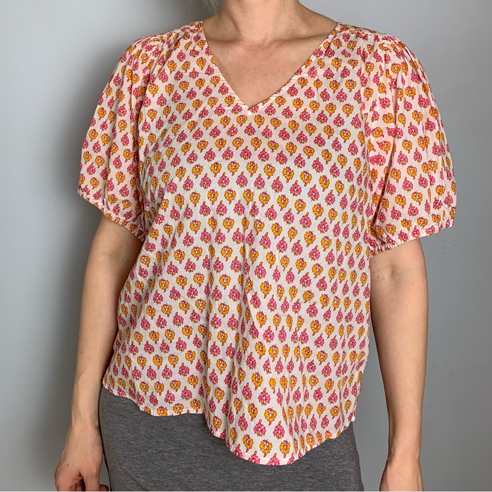 Floral V-Neck Women's Top